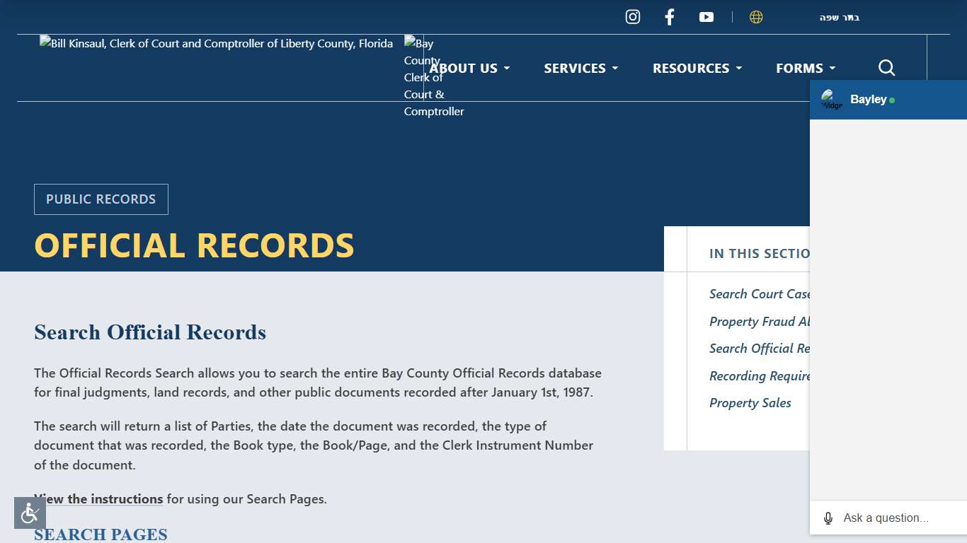 Search Official Records | Bay County Clerk of Court & Comptroller